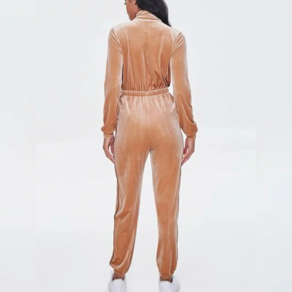 FOREVER 21 Striped Velvet Jumpsuit with Pockets Size Small - Picture 12 of 13